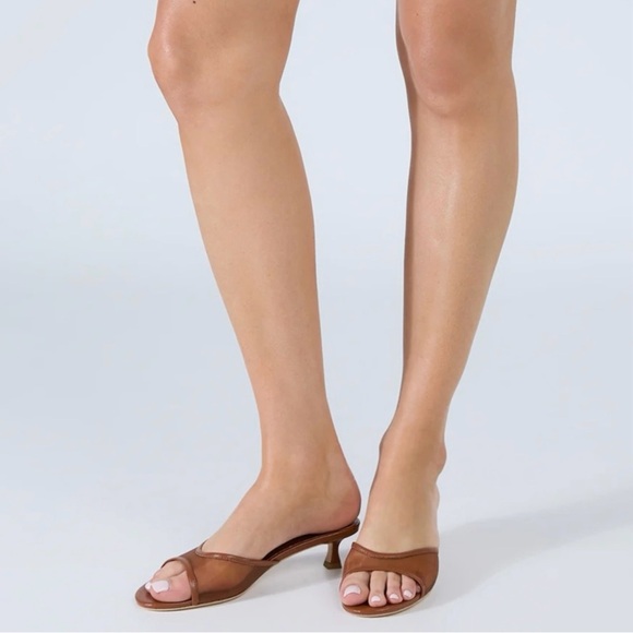 NEW TONY BIANCO REVOLVE BROWN MESH SLIDE SANDALS - Picture 15 of 15